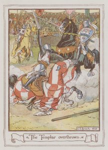 Ilustração para Ivanhoe de Sir Walter Scott (cor litho) de Charles Edmund Brock