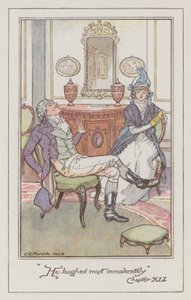 Ilustração para Sentido e Sensibilidade por Jane Austen (cor litho) de Charles Edmund Brock