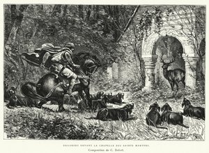 Dagobert Em Frente à Capela dos Santos Mártires (gravura) de Charles Edouard Delort