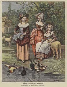 Maria Antonieta no Trianon (cor litho) de Charles Edouard Delort