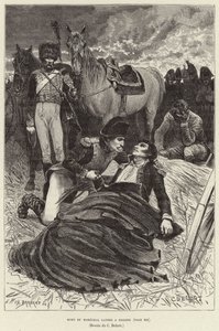 Mort du Marechal Lannes a Essling; Napoleão e o moribundo Marechal Lannes na Batalha de Aspern-Essling, Áustria