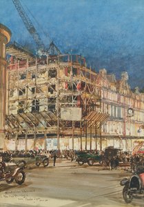 Construção do novo edifício para Bourne and Hollingsworth, Oxford Street, Londres
