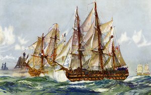 Tomando o Trouin Duguay (Implacável) depois de Trafalgar, 1805