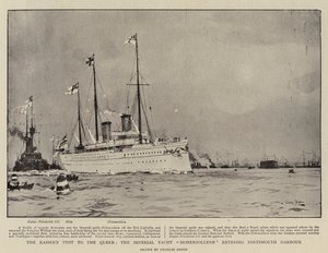 A Visita do Kaiser à Rainha, o Iate Imperial Hohenzollern entrando no Porto de Portsmouth
