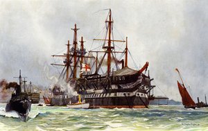 O Velho Implacável (Duguay Trouin) em Devonport, 1901