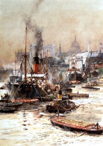 O Tamisa abaixo de St. Pauls de Charles Edward Dixon