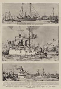 Congratulando-se com o Almirante Dewey Home, o Grand Naval Parade de Nova York