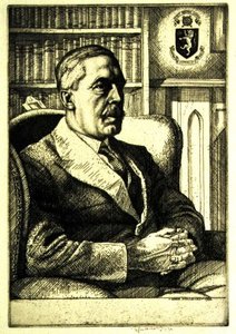 Retrato de Sir Cyril Norwood (1875-1956) 1932 (gravura)