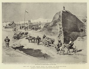 A lacuna na Grande Muralha da China em Shan-Hai-Kwan de Charles Edwin Fripp