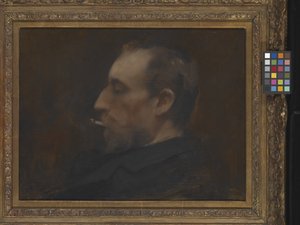 Retrato de um homem (óleo sobre madeira) de Charles Emile Auguste Carolus Duran