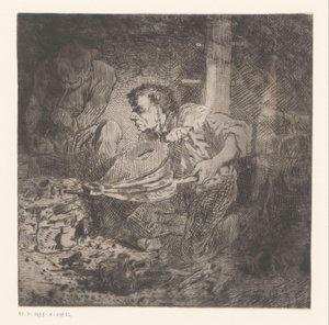 Ferreiro com fole de Charles Emile Jacque (attributed to)