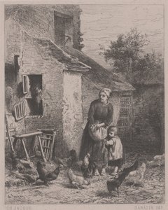 A Corner of the Court, ou Un Coin de Cour (gravura, gravura e ponta seca)