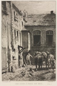 Um pátio em Paris de Charles Emile Jacque