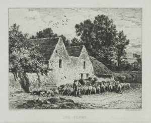 Uma casa de fazenda de Charles Emile Jacque