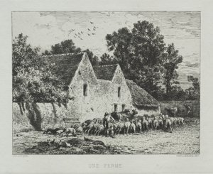 Uma casa de fazenda. de Charles Emile Jacque