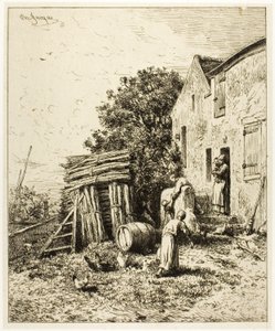 Uma moradia rústica de Charles Emile Jacque