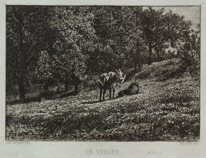 Um pomar de Charles Emile Jacque
