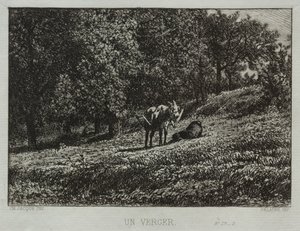 Um pomar. de Charles Emile Jacque