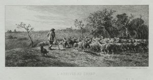 Chegando no campo. de Charles Emile Jacque