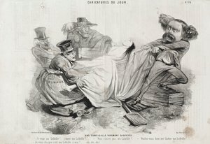 Desenho animado do dia: Não. 78, Um demoisellevivement disputado. de Charles Emile Jacque