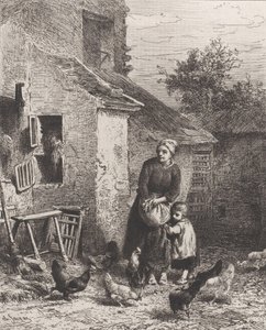 Esquina do Pátio, 1864. de Charles Emile Jacque
