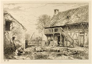 Pátio de uma casa camponesa de Charles Emile Jacque