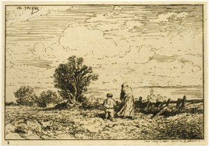 Atravessando o Prado de Charles Emile Jacque