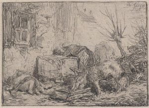 Quintal, c. 1845. de Charles Emile Jacque