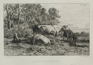 Vacas da Holanda. de Charles Emile Jacque