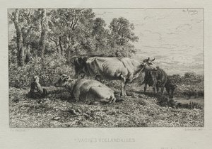 vacas holandesas de Charles Emile Jacque