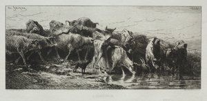LAbreuvoir, 1866. de Charles Emile Jacque