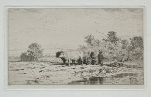 Paisagem, Trabalhadores, 1845. de Charles Emile Jacque
