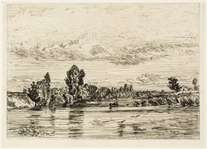 Paisagem perto de Asnières de Charles Emile Jacque