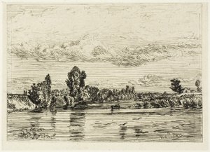 Paisagem perto de Asnières de Charles Emile Jacque