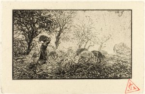 Paisagem e Animais de Charles Emile Jacque