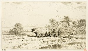 Paisagem com trabalhadores agrícolas de Charles Emile Jacque