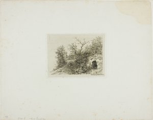 Homem sentado numa colina de Charles Emile Jacque