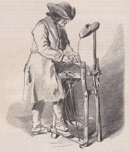 Museu do Louvre, coleção de desenhos, Le Remouleur, de Watteau, de Magasin Pitto..., ca. 1852. de Charles Emile Jacque
