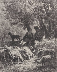 Cena Pastoral, 1864. de Charles Emile Jacque