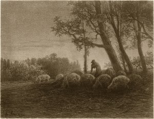 Crepúsculo poético de Charles Emile Jacque