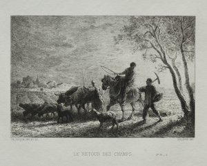 Retornando dos campos. de Charles Emile Jacque