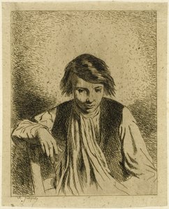Menino sentado de Charles Emile Jacque