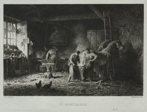 A loja do ferreiro de Charles Emile Jacque