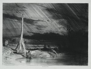 O Pescador, Tempo Chuvoso de Charles Emile Jacque