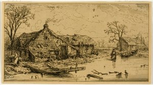 A lagoa congelada de Charles Emile Jacque