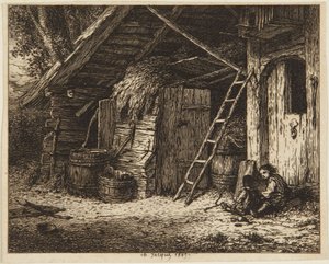 O golpe das galinhas - 1849 de Charles Emile Jacque