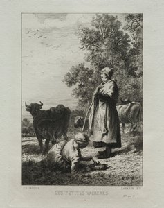 Os pequenos vaqueiros de Charles Emile Jacque