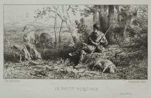 O Pequeno Porco. de Charles Emile Jacque