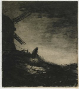The Mill, 1848 (rypoint com roleta e tom plano sobre chine colado) de Charles Emile Jacque