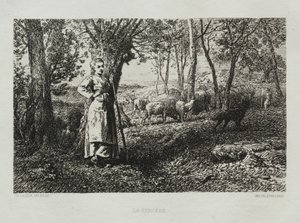 A pastora. de Charles Emile Jacque